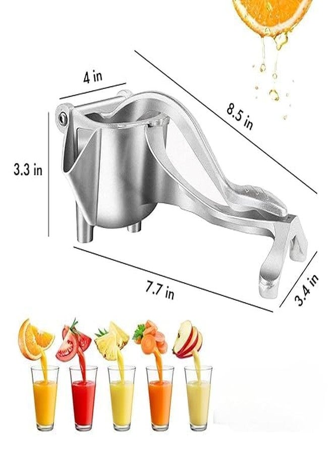 HELLYZ Aluminum Hand Press Juicer for Home & Kitchen - Manual Fruit Juicer for Orange, Lemon & Pomegranate - Durable & Easy to Use (Silver) - Image 3